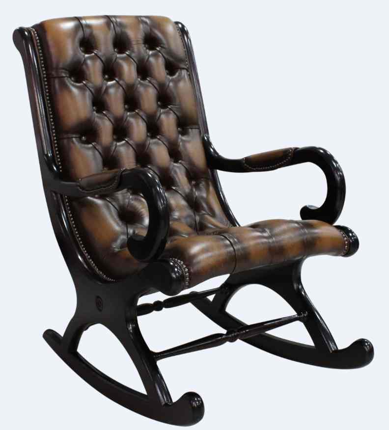 Tan Check Rocking Chair Rub Off Antique Tan Leather Rocking Chair by Chesterfield York