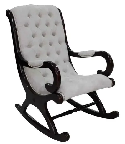 Chesterfield York Slipper Rocker Chair Dakota Snow Velvet Fabric