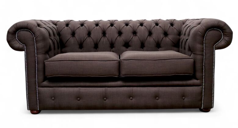 Classic Chesterfield Linen Sofa – 2 Seater Charles Brown