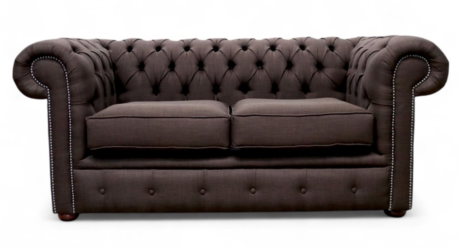 Classic Chesterfield Linen Sofa 2 Seater Charles Brown
