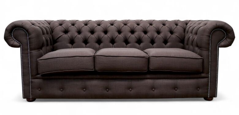 Classic Chesterfield Linen Sofa – 3 Seater Charles Brown