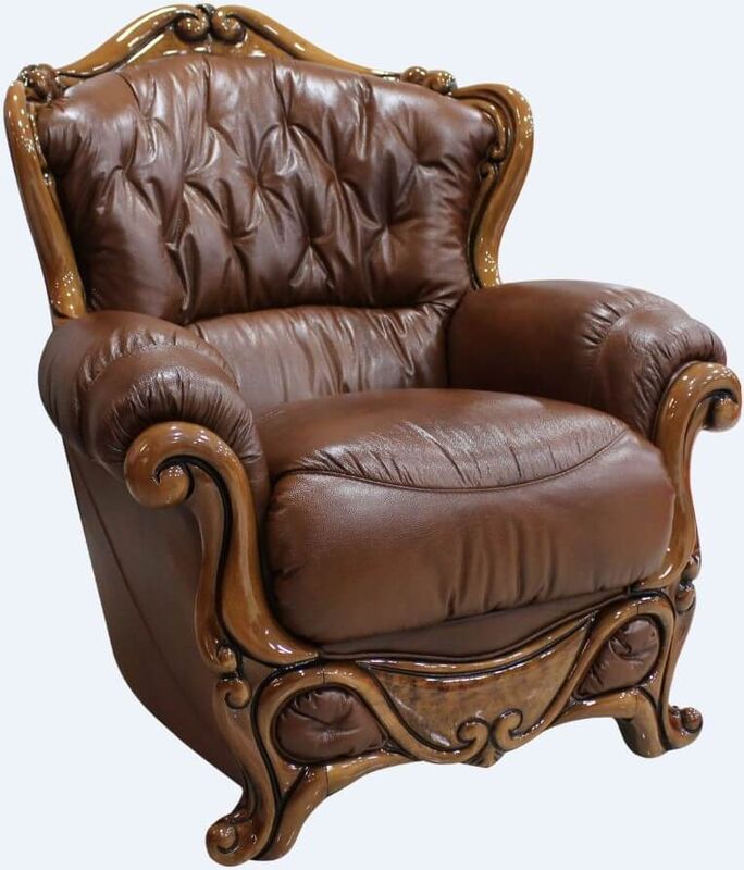 Product photograph of Dante Armchair Italian Leather Sofa Settee Offer Tabak Brown from Designer Sofas 4U