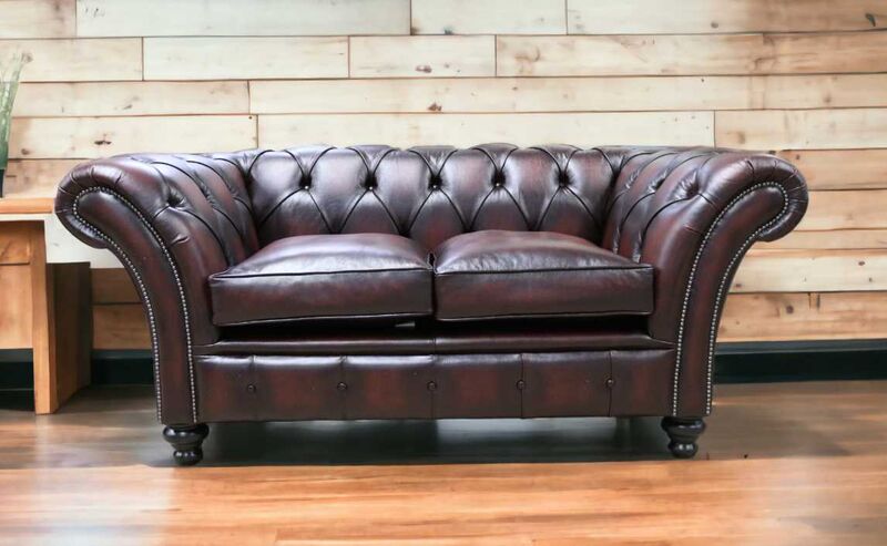 Product photograph of Duchess Chesterfield 2 Seater Sofa Antique Rust Leather from Designer Sofas 4U