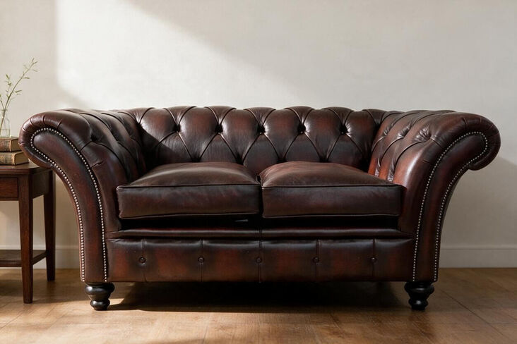 Duchess Chesterfield 2 Seater Sofa Antique Rust Leather