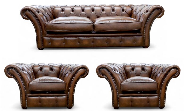 Duchess Chesterfield 3+1+1 Sofa Suite Antique Tan Leather