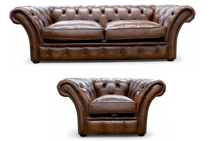 Duchess Chesterfield 3+1 Sofa Suite Antique Tan Leather
