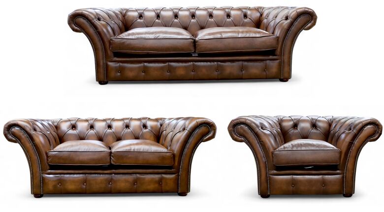 Duchess Chesterfield 3+2+1 Sofa Suite Antique Tan Leather