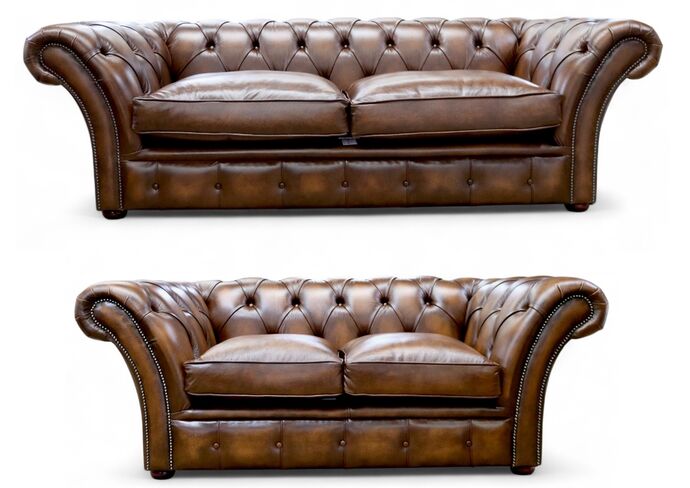 Duchess Chesterfield 3+2 Sofa Suite Antique Tan Leather