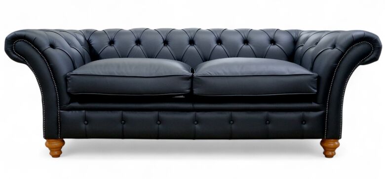 Duchess Chesterfield 3 Seater Sofa Shelly Black Leather