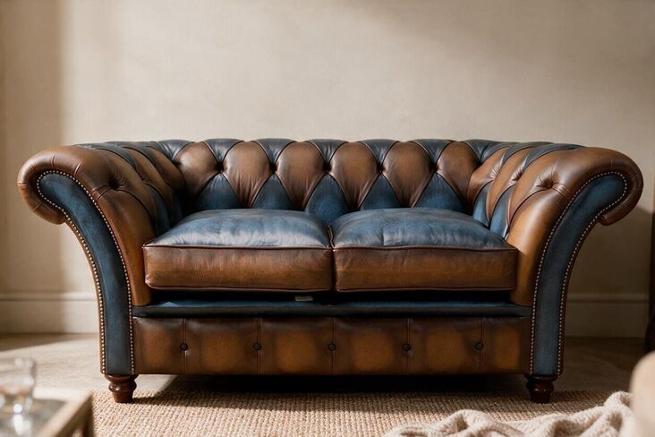 Duchess Chesterfield Patchwork Heritage 2 Seater Sofa Antique Leather
