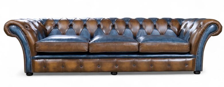 Duchess Chesterfield Patchwork Heritage 4 Seater Sofa Antique Leather