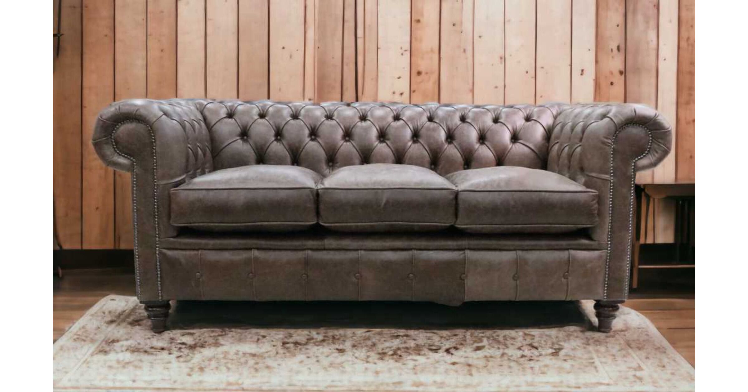 Espresso Brown Chesterfield 3 Seater Settee sofa | DesignerSofas4U
