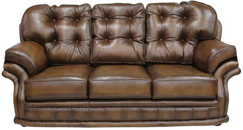 Antique Tan leather Chesterfield Knightsbridge 3 Seater Settee Traditional Chesterfield Sofa | DesignerSofas4U