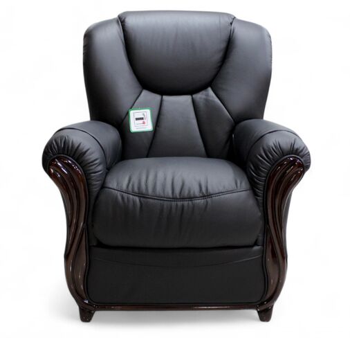 Lucca Genuine Italian Sofa Armchair Black Leather