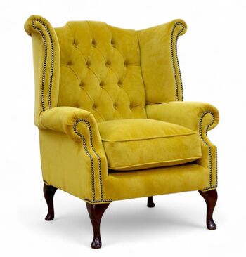 Velvet Queen Anne Chairs