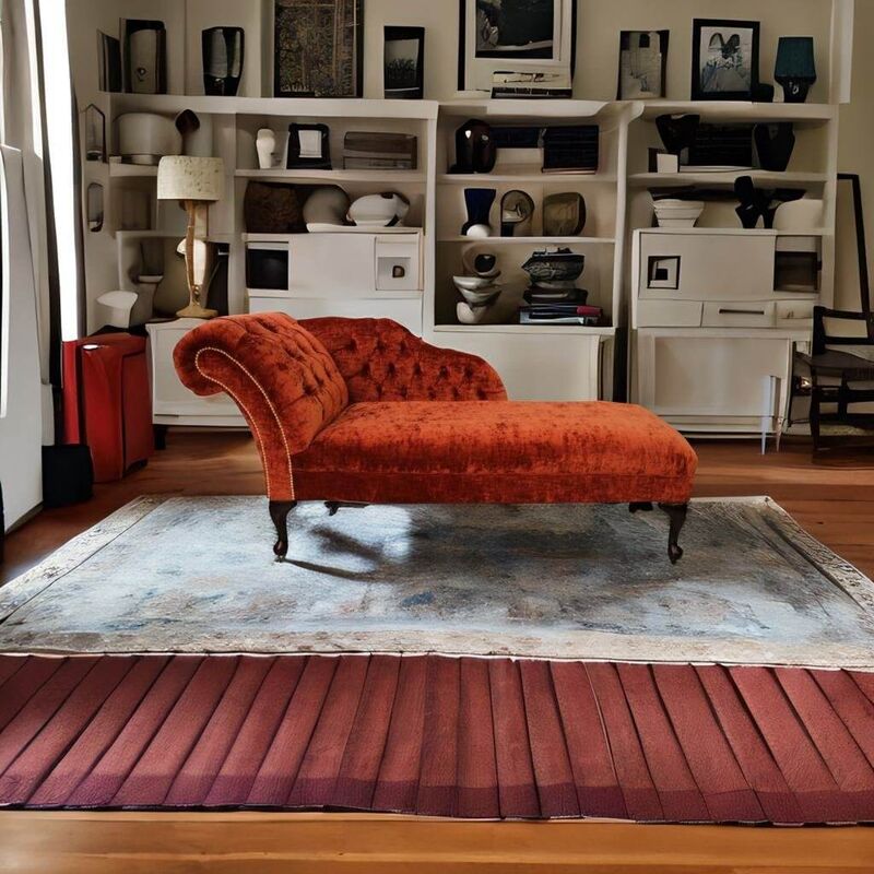 Product photograph of Chesterfield Velvet Chaise Lounge Day Bed Modena Terracotta Amp Hellip from Designer Sofas 4U