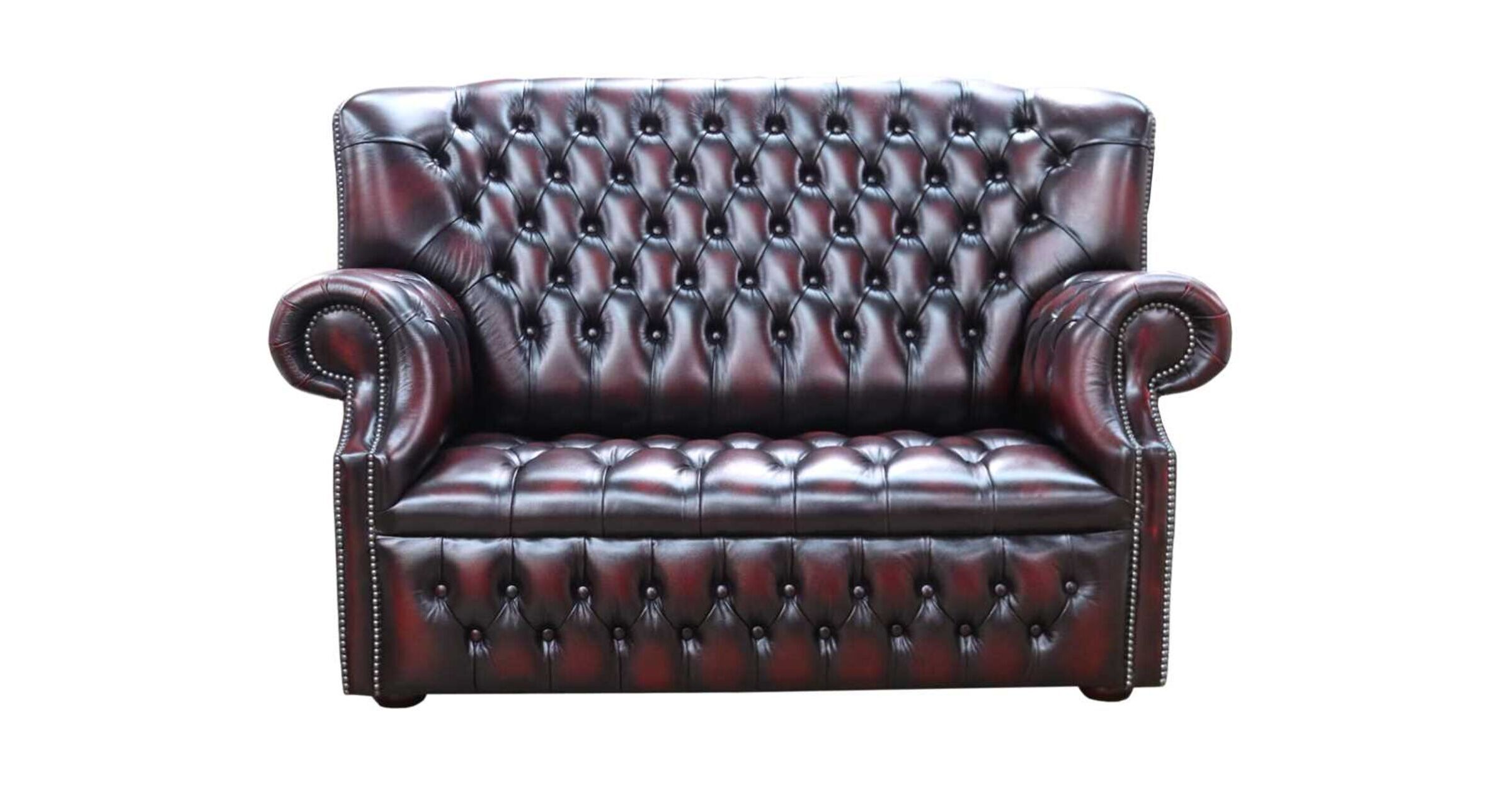 Monks Chesterfield 2 Seater Sofa Offer Classic Style in Oxblood Leather