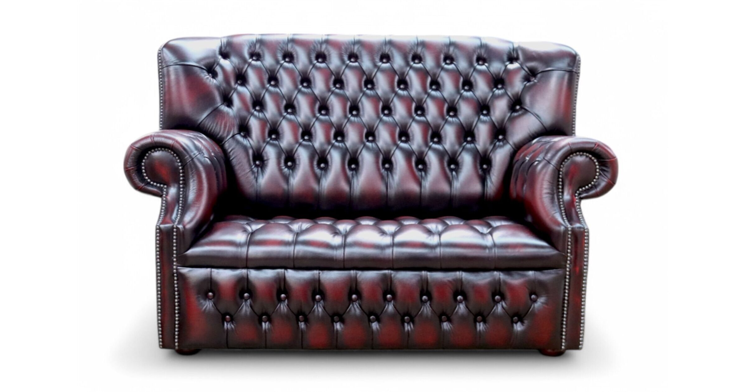 Monks Chesterfield 2 Seater Sofa Offer Classic Style in Oxblood Leather
