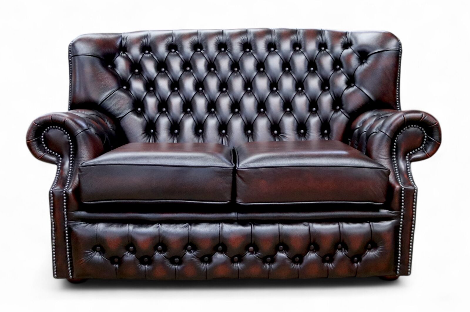 Monks Chesterfield 2 Seater Antique Rust Leather Sofa Offer