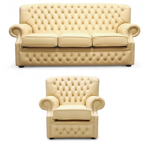 Monks Chesterfield 3+1 Sofa Suite Shelly Angel Leather Offer