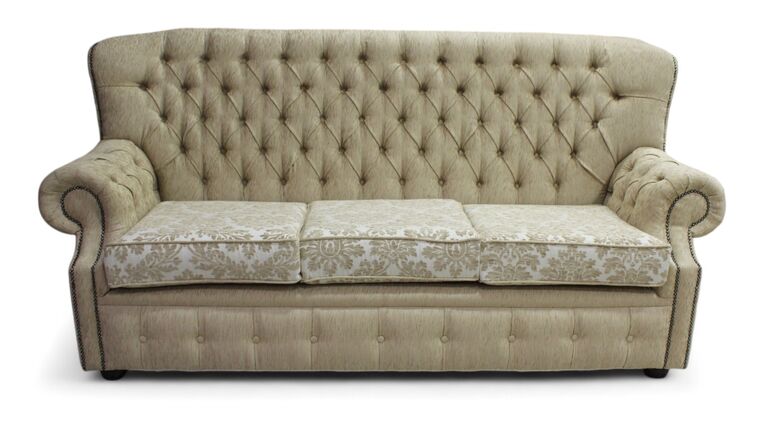 Monks Chesterfield 3 Seater Cadiz Mink Fabric Sofa Offer