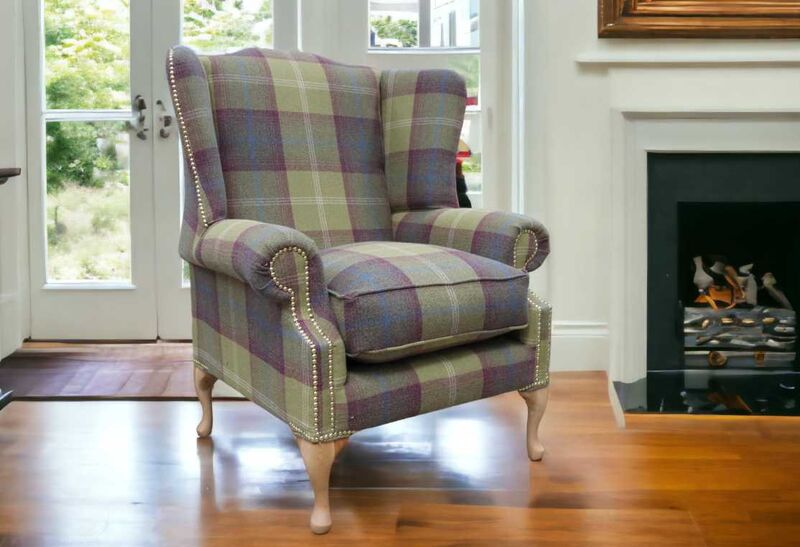 Product photograph of Chesterfield Saxon Mallory High Back Wing Chair Balmoral Pistachio Amp Hellip from Designer Sofas 4U