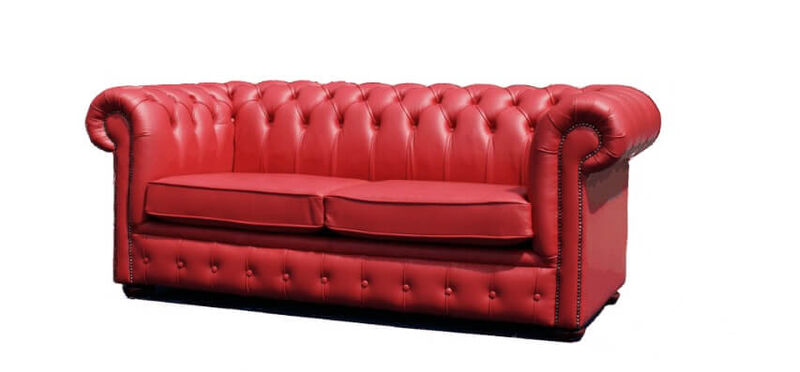 Product photograph of Chesterfield 3 Seater Sofa Settee Red Leather Sofa from Designer Sofas 4U