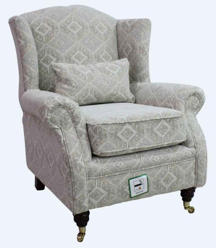 Product photograph of Wing Chair Fireside High Back Armchair Capella Oatmeal Fabric from Designer Sofas 4U