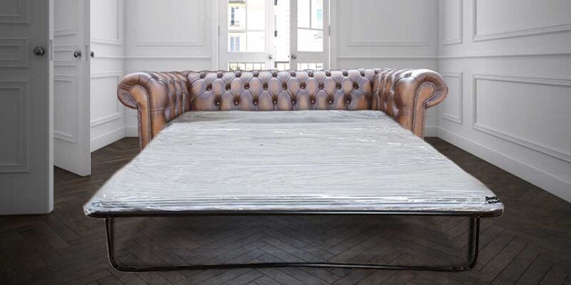 Product photograph of Best Pull Out Sofa Bed In Chesterfield 3 Seater Antique Autumn Amp Hellip from Designer Sofas 4U