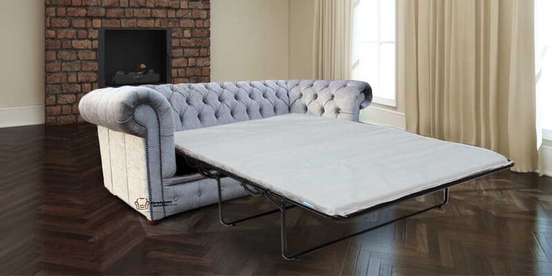 Product photograph of Best Pull Out Sofa Bed In Perla Illusions Grey Velvet Chesterfield Amp Hellip from Designer Sofas 4U