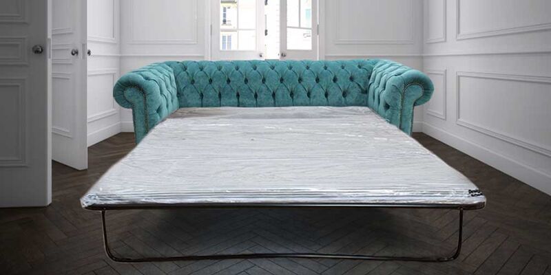 Product photograph of Chesterfield 3 Seater Settee Pimlico Teal Blue Sofabed Offer from Designer Sofas 4U