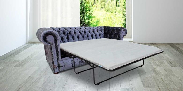 Chesterfield 3 Seater Settee Senso Dusk Velvet SofaBed Offer