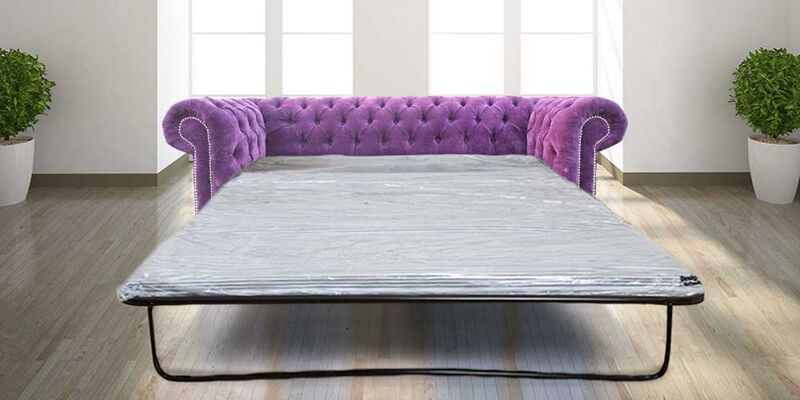 Product photograph of Chesterfield 3 Seater Settee Velluto Amethyst Fabric Sofabed Offer from Designer Sofas 4U