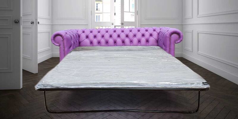 Product photograph of Pull Out Sofa Bed In Chesterfield 3 Seater Wineberry Purple Amp Hellip from Designer Sofas 4U