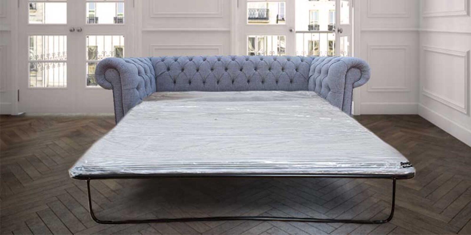 Product photograph of Chesterfield 3 Seater Sofabed Settee Harley Slate Grey Amp Hellip from Designer Sofas 4U