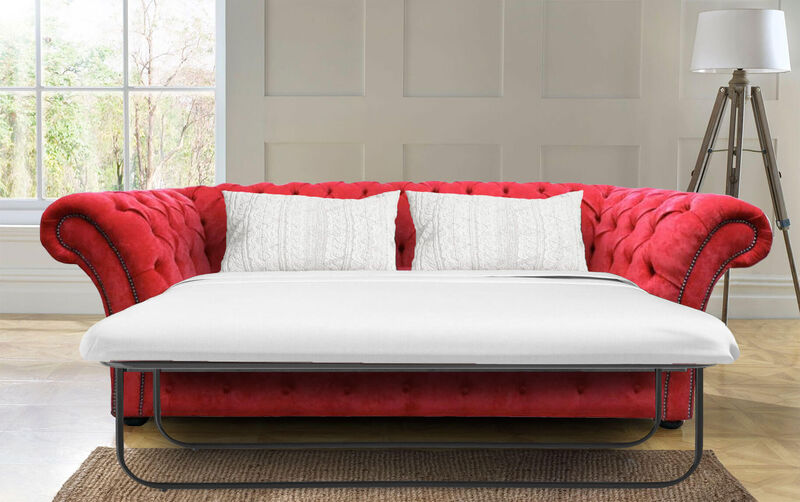 Product photograph of Best Pull Out Sofa Bed In Pimlico Rouge Red Fabric Chesterfield Amp Hellip from Designer Sofas 4U