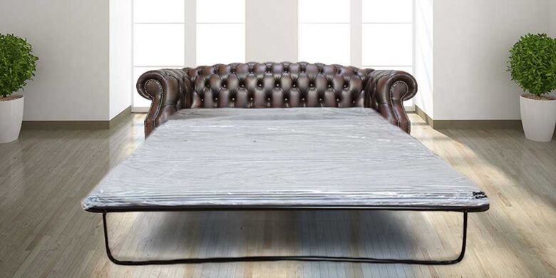 Chesterfield Buckingham 3 Seater Antique Brown Leather Sofabed Offer
