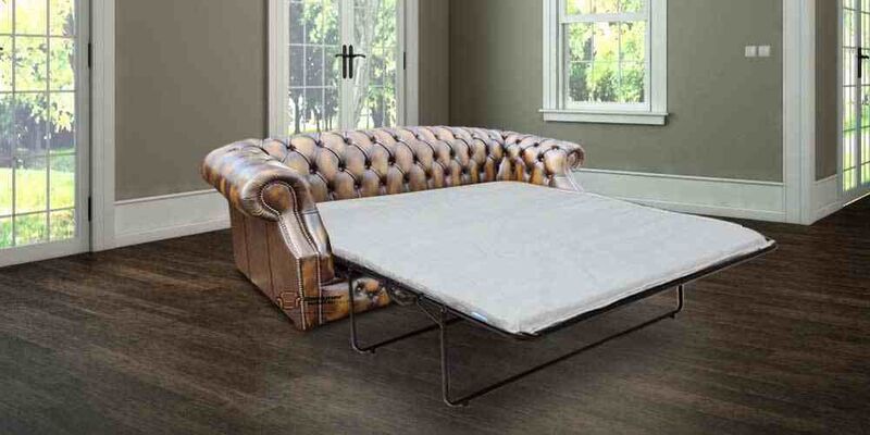 Product photograph of Chesterfield Pull Out Sofa Bed Sale In Antique Gold Amp Hellip from Designer Sofas 4U