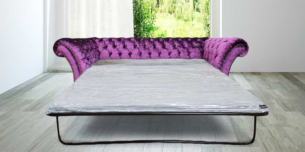 Chesterfield Cambridge Purple 3 Seater, Purple 3 Seater Sofa Bed