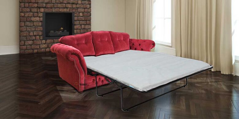 Chesterfield Era 3 Seater Settee Traditional Chesterfield SofaBed Rouge Red Fabric