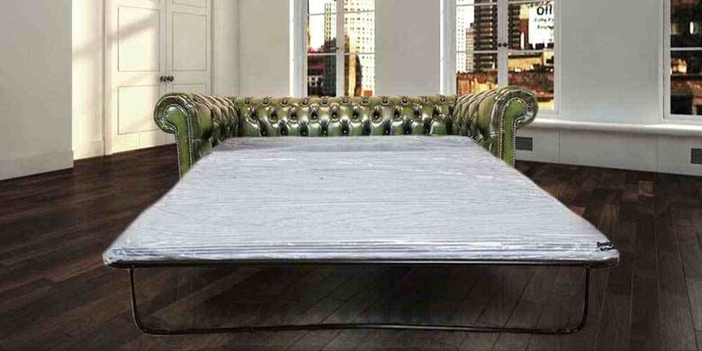 Chesterfield Holyrood 3 Seater Antique Green Leather SofaBed Offer