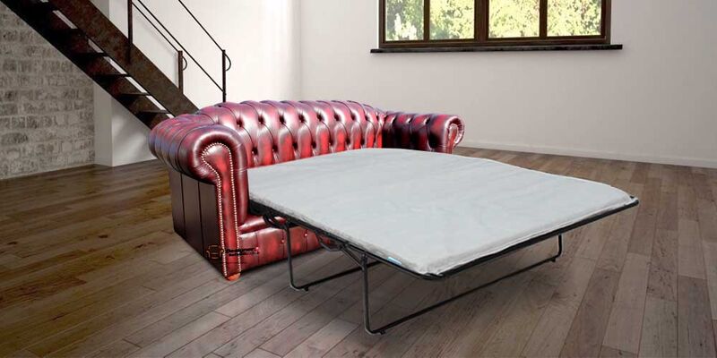 Product photograph of Best Pull Out Sofa Bed In Oxblood Red Leather Chesterfield Amp Hellip from Designer Sofas 4U