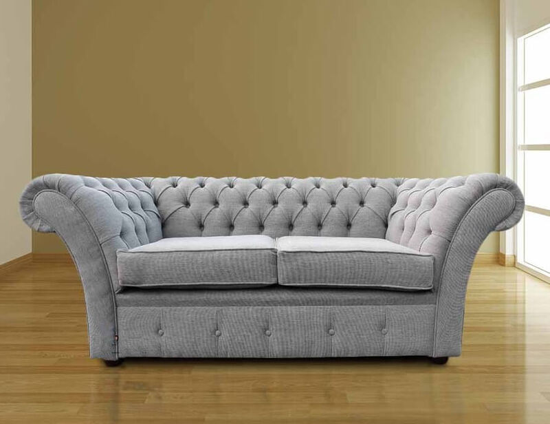 Product photograph of Chesterfield Balmoral 2 Seater Sofa Settee Verity Plain Silver from Designer Sofas 4U