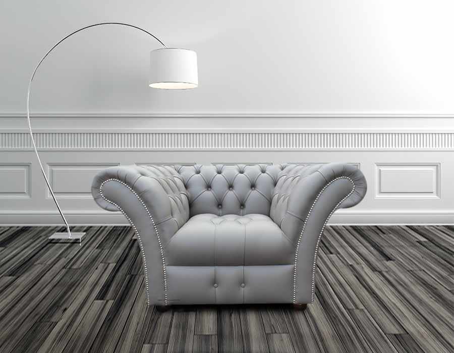 Club Chair Oned Seat Sy Grey, Silver Leather Chesterfield Sofa