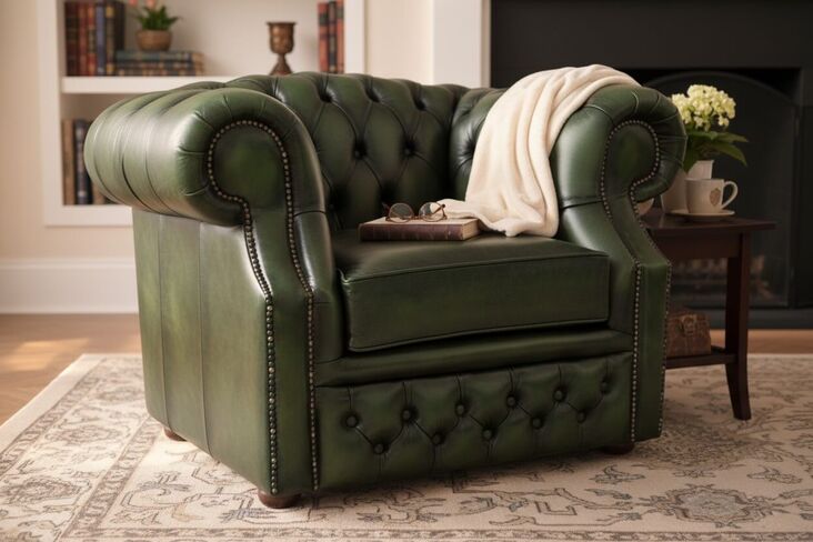 Chesterfield Buckingham Club Chair Antique Green Leather