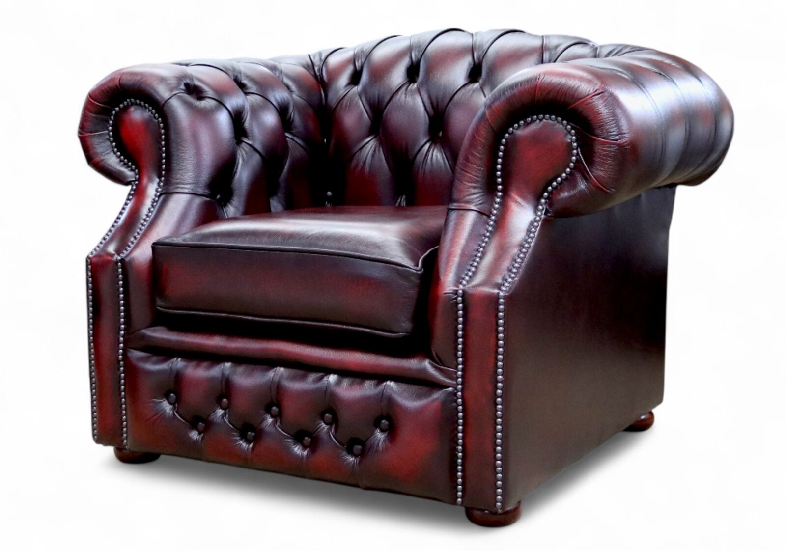 Chesterfield Oxford Club ArmChair Antique Oxblood Red Leather
