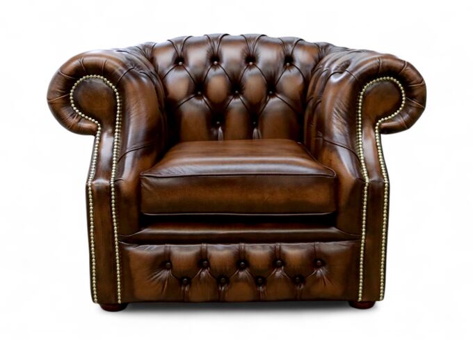 Chesterfield Buckingham Club Chair Antique Tan Leather