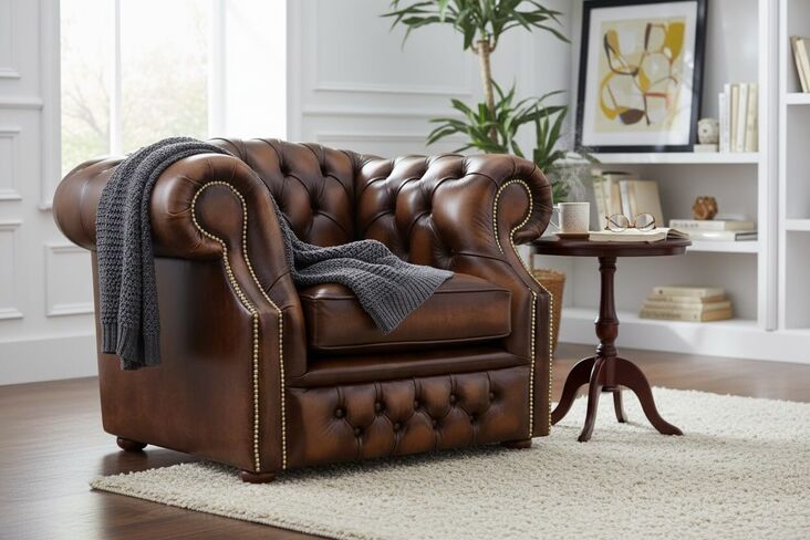 Chesterfield Buckingham Club Chair Antique Tan Leather
