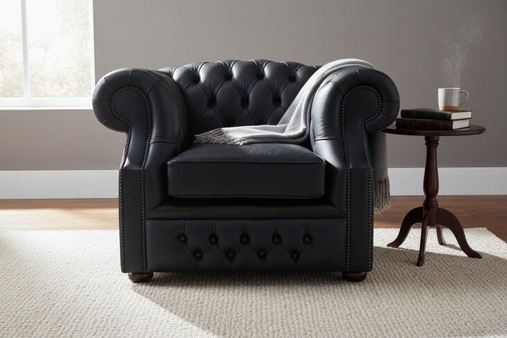 Chesterfield Buckingham Club Chair Black Leather