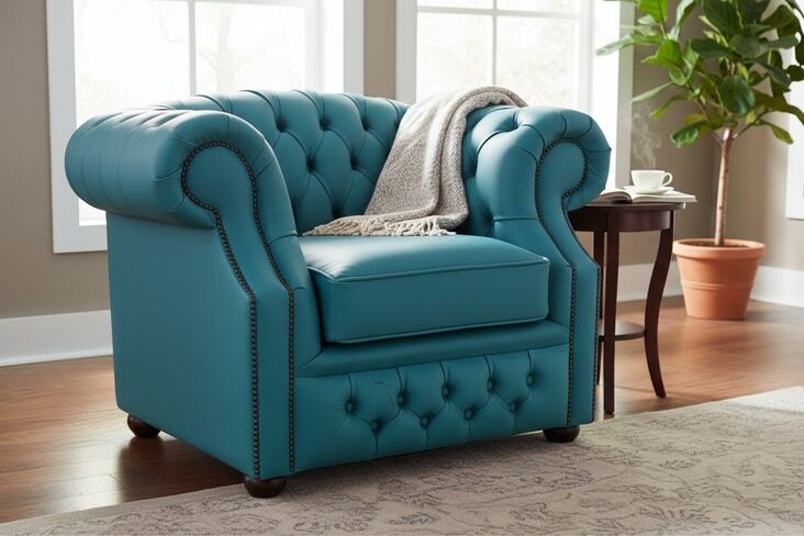 Chesterfield Buckingham Club Chair Dark Teal Leather